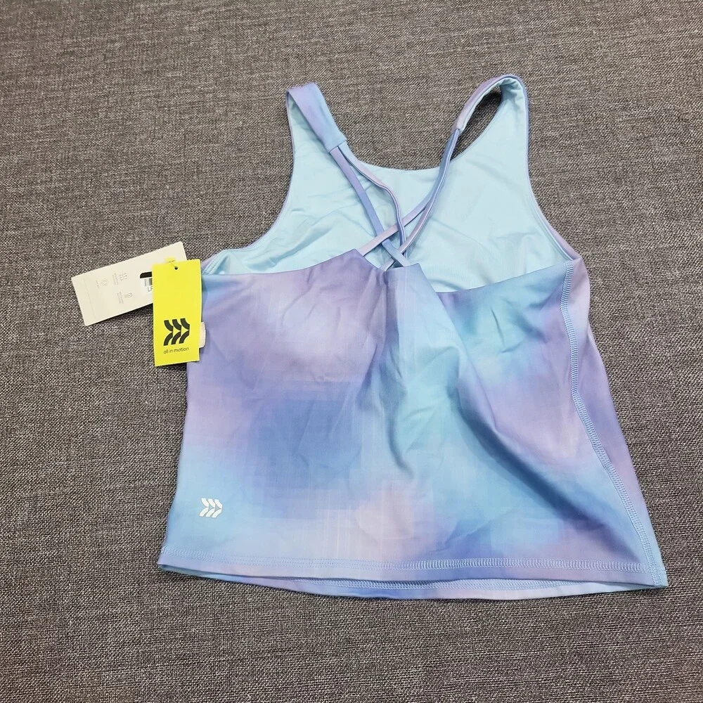 Girls Cropped Tank Top - All in Motion Sky Blue Size X-Large 14